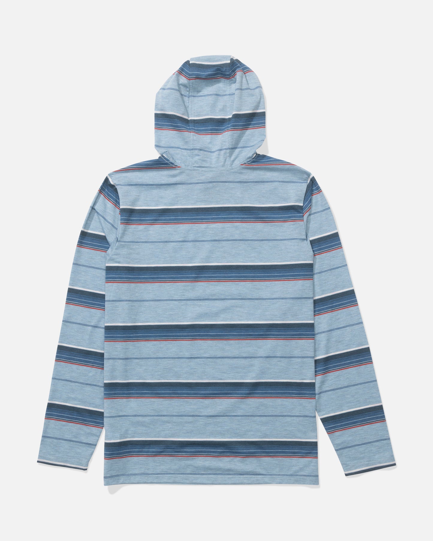 Back view of the Seaway UV Hoodie - Mineral Blue.