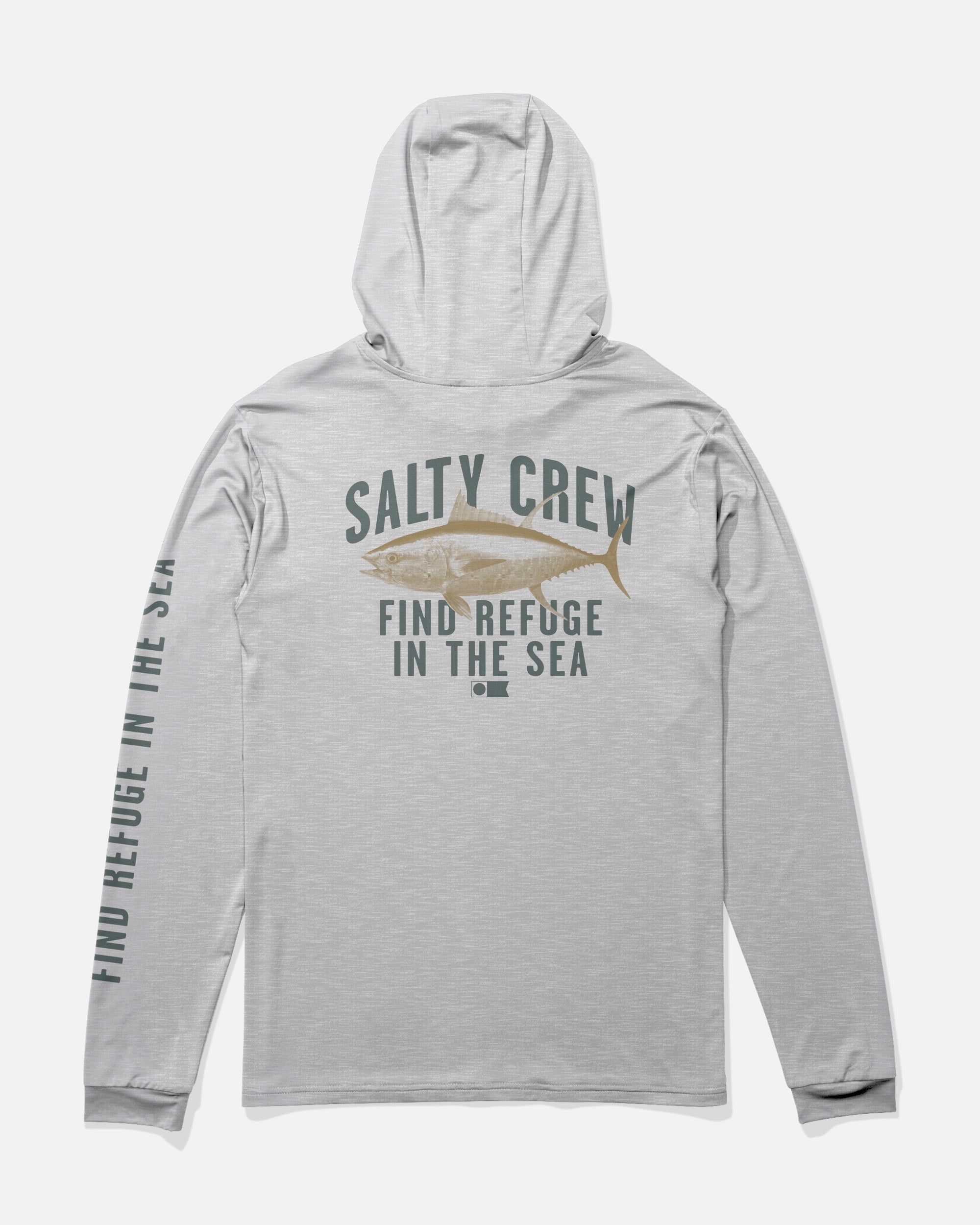 Bitmap Hood Sunshirt - Grey Heather | Salty Crew
