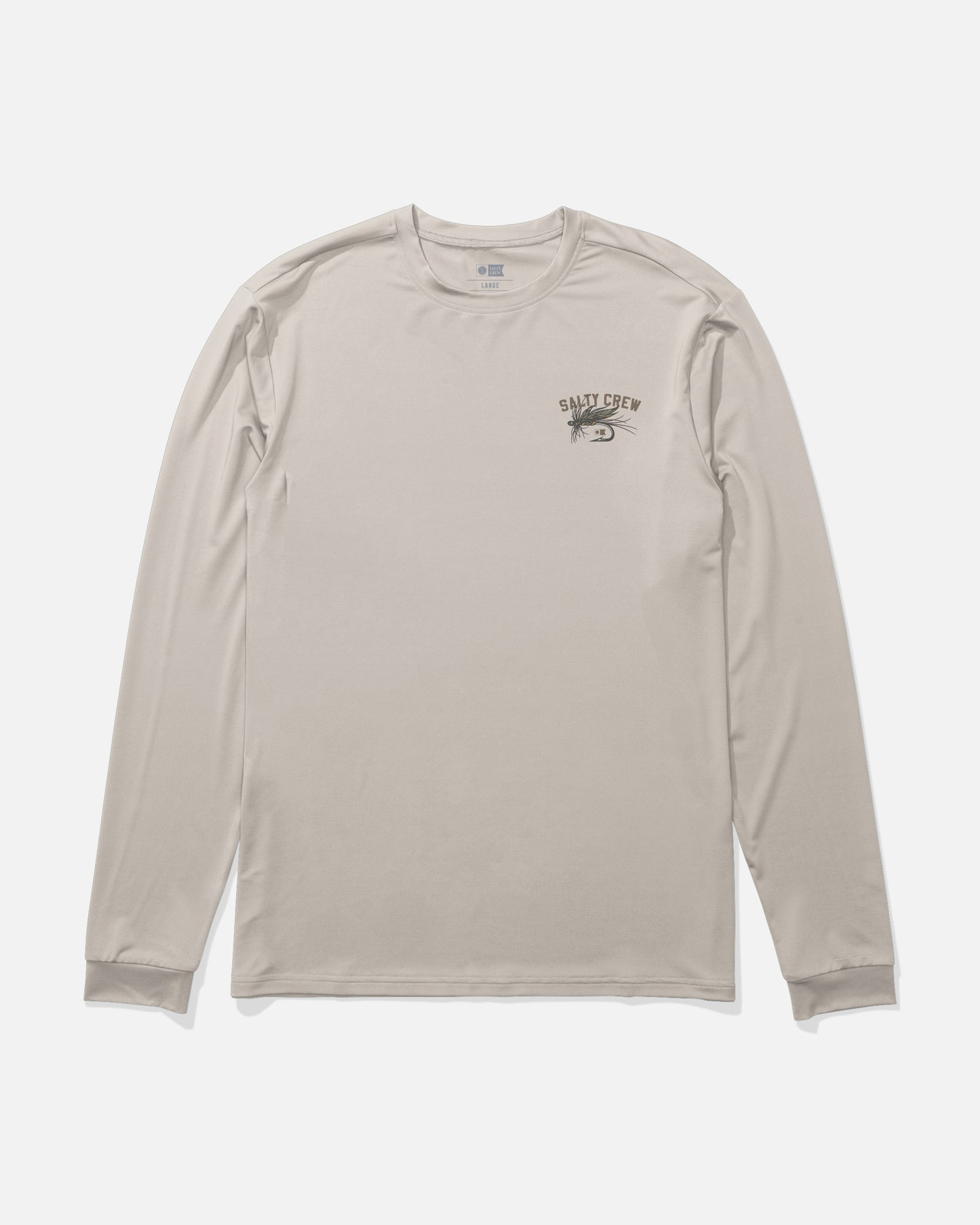 Front view of the Fishing Co Long Sleeve Sunshirt - Natural.