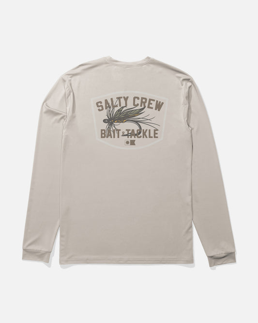 Back view of the Fishing Co Long Sleeve Sunshirt - Natural.