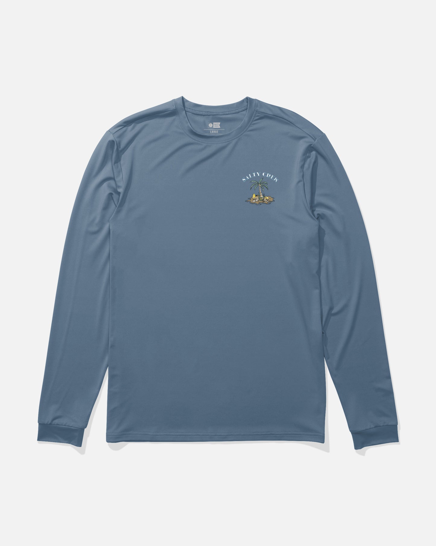 Front view of the Deserted Boys Long Sleeve Sunshirt - Captains Blue.