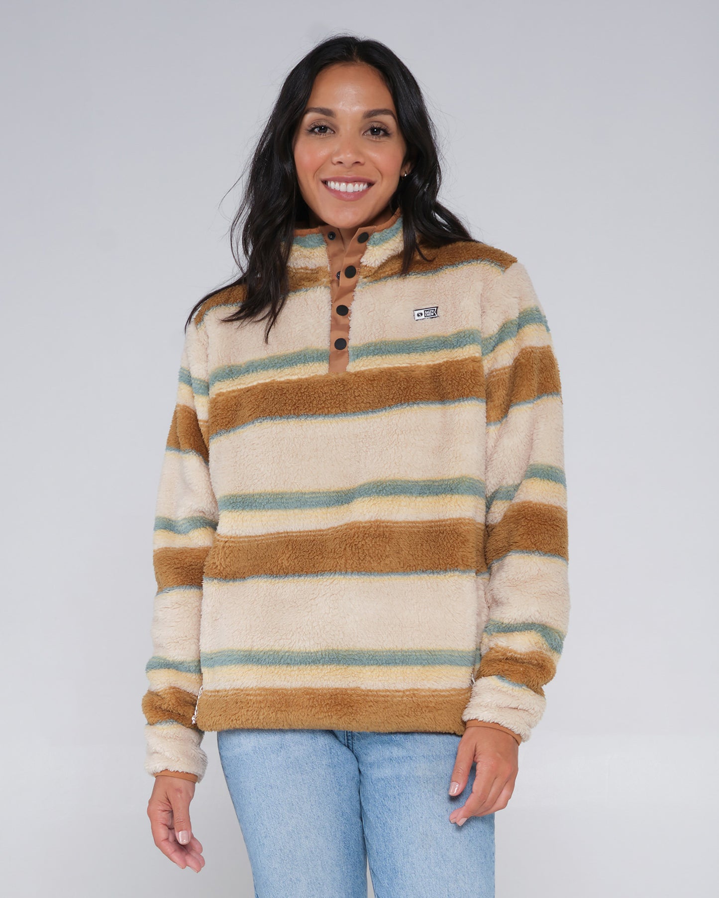 On body front of the Calm Seas Natural Pullover