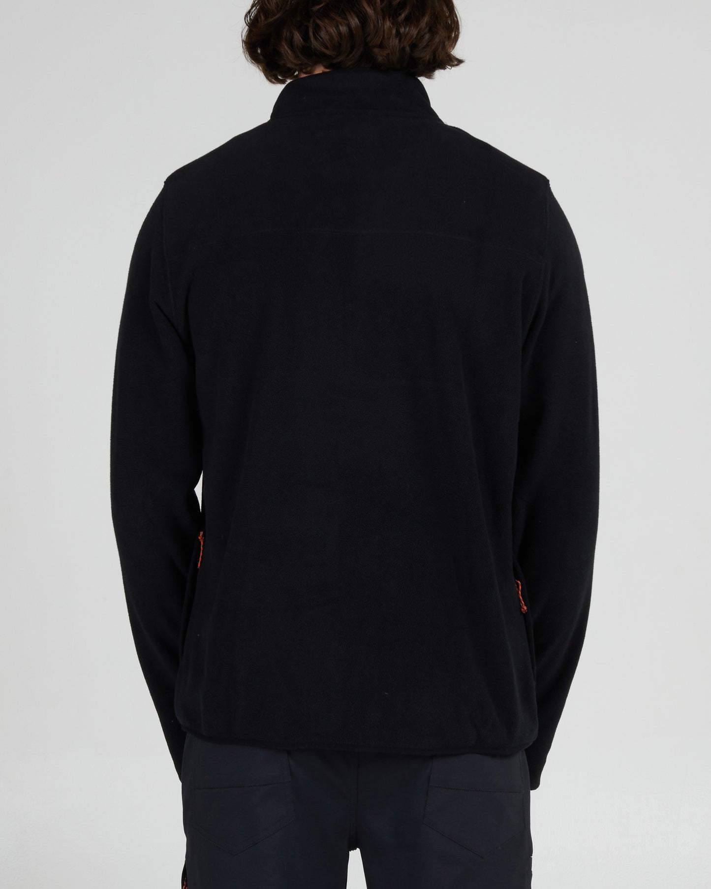 On body back of the Ebbtide Black 1/2 Zip Polar Fleece