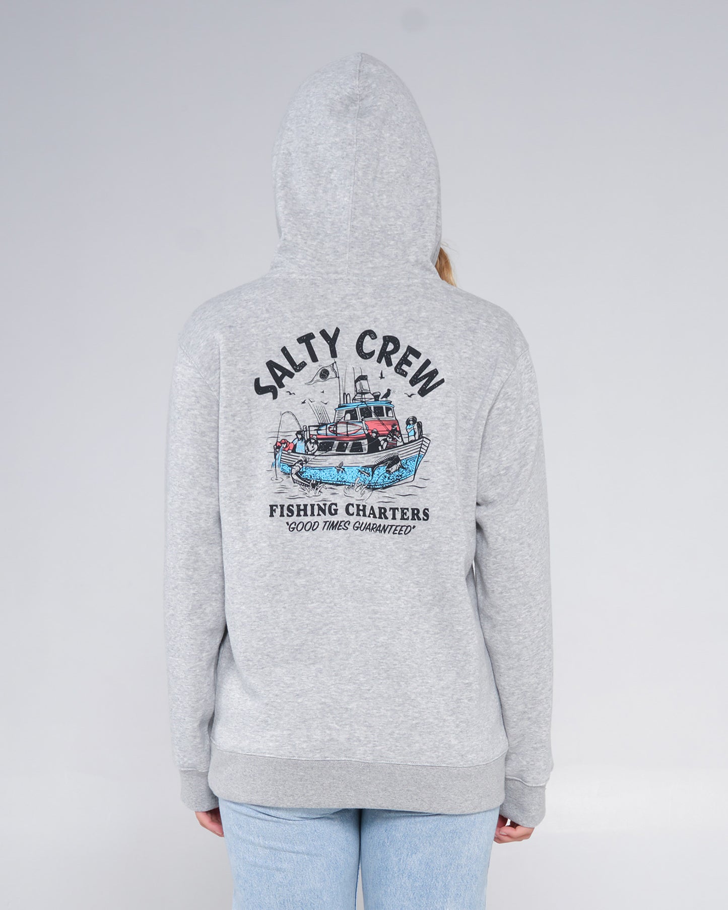 back view of Charter Athletic Heather Hoody