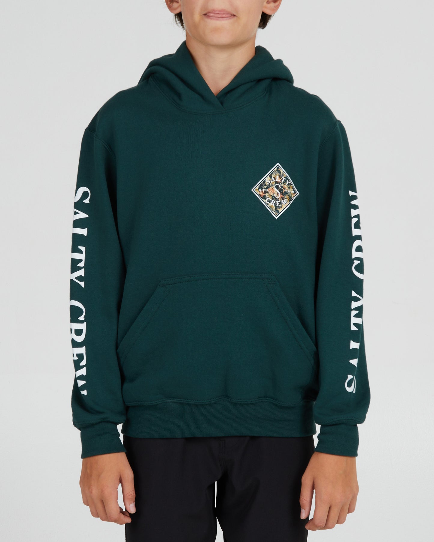 On body front of the Tippet Shores Fill Boys Alpine Green Fleece