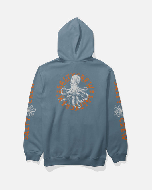 Back view of the Tentacles Fleece Hoodie - Slate.