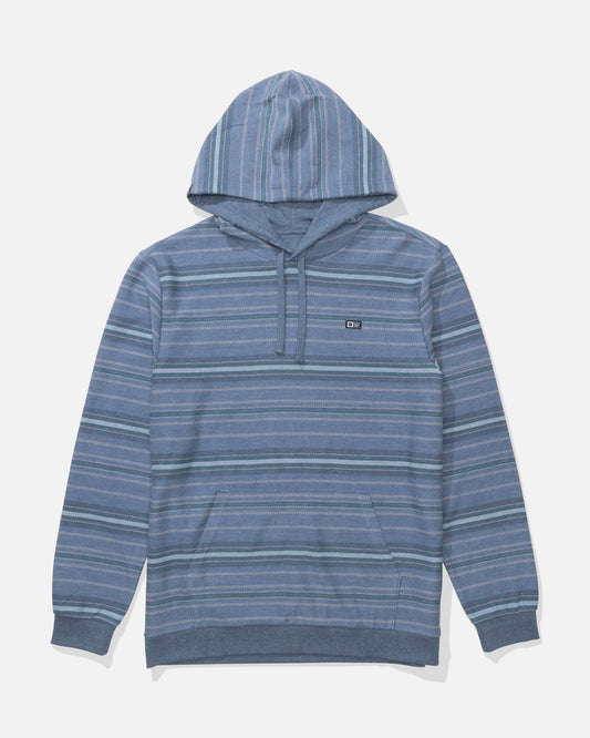 Front view of the Crewser Fleece Hood - Mid Blue.