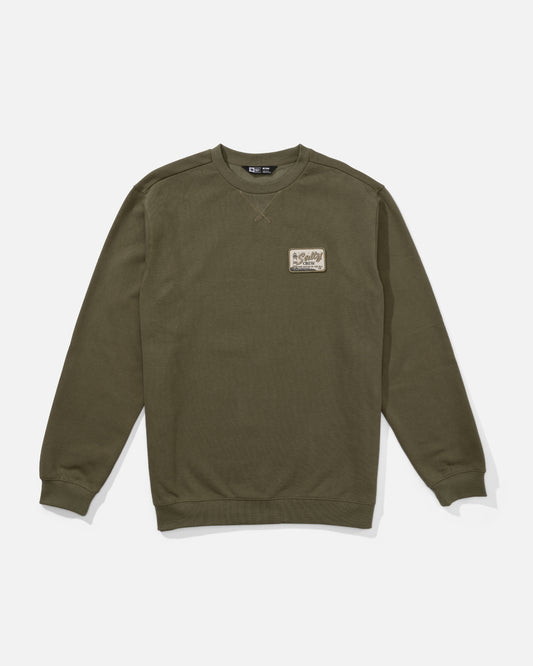 Front view of the Crafted Crew Fleece - Olive.