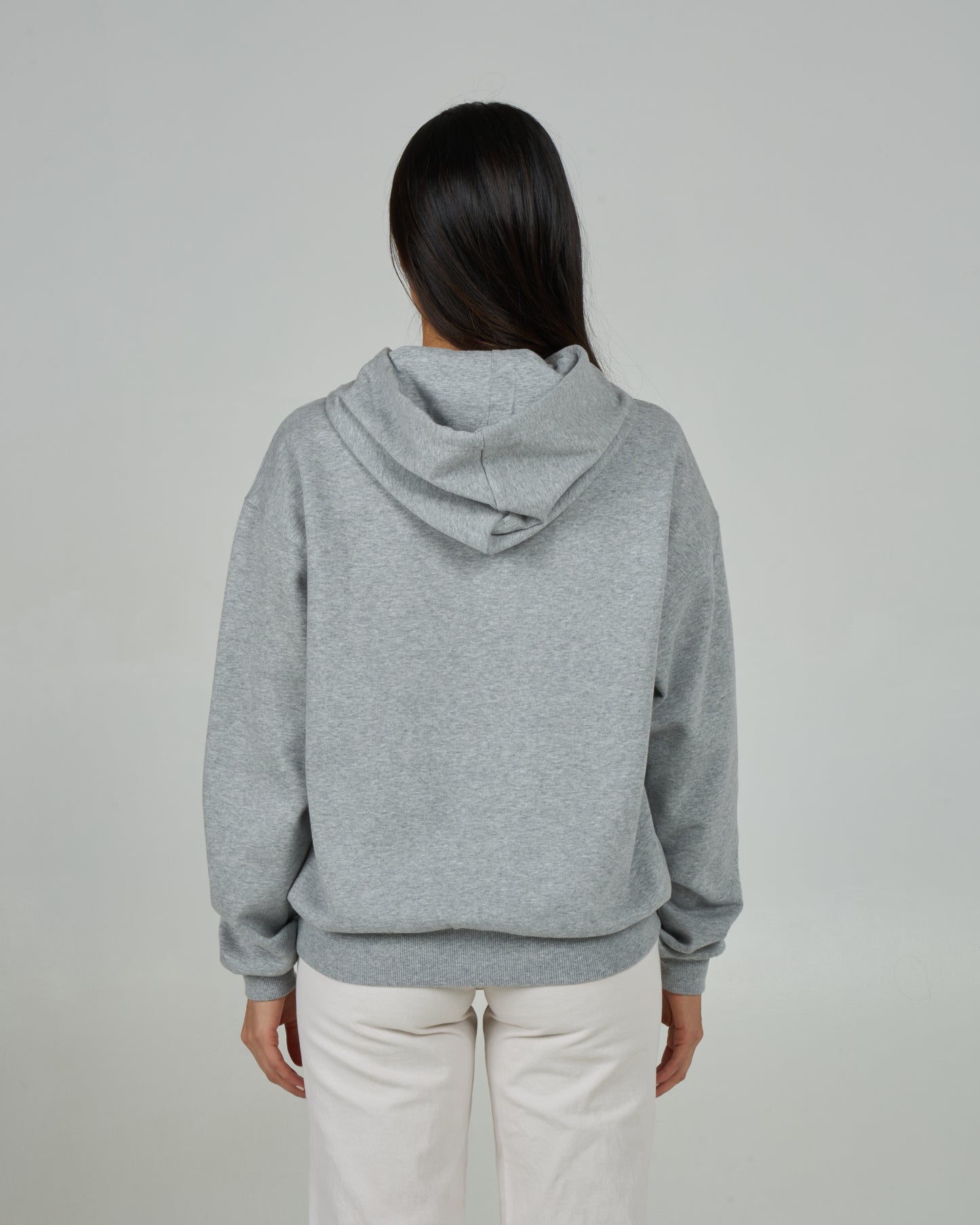 Back view of the Yacht Club Hoody - Athletic Heather,