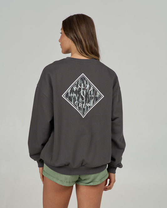 Back view of the Tippet Crew - Charcoal.