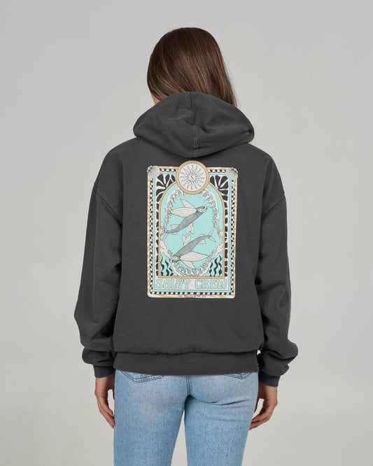 Back view of the Zodiac Hoody - Faded Black.
