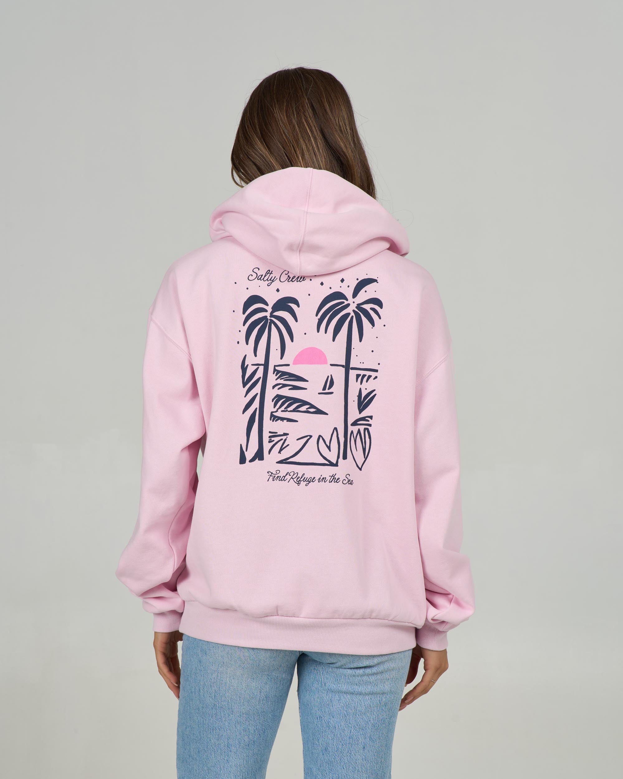 Geo Palm Hoody - Pink Skies | Salty Crew