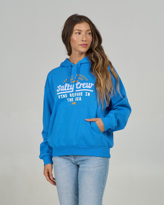 Front view of the Unscripted Hoody - Bold Blue.