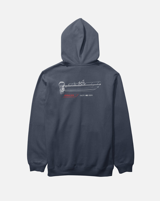 Back view of the Whaler Schematic Fleece - Navy.
