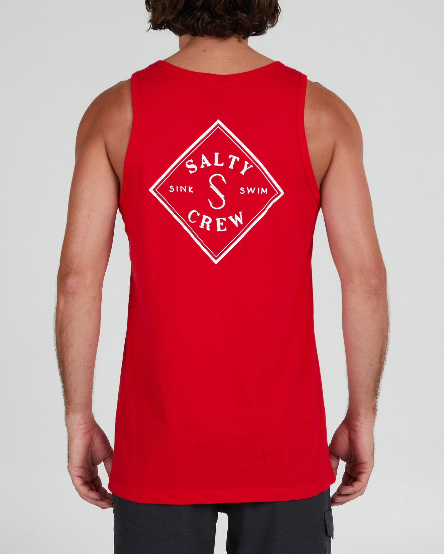 back view of Tippet Red Tank