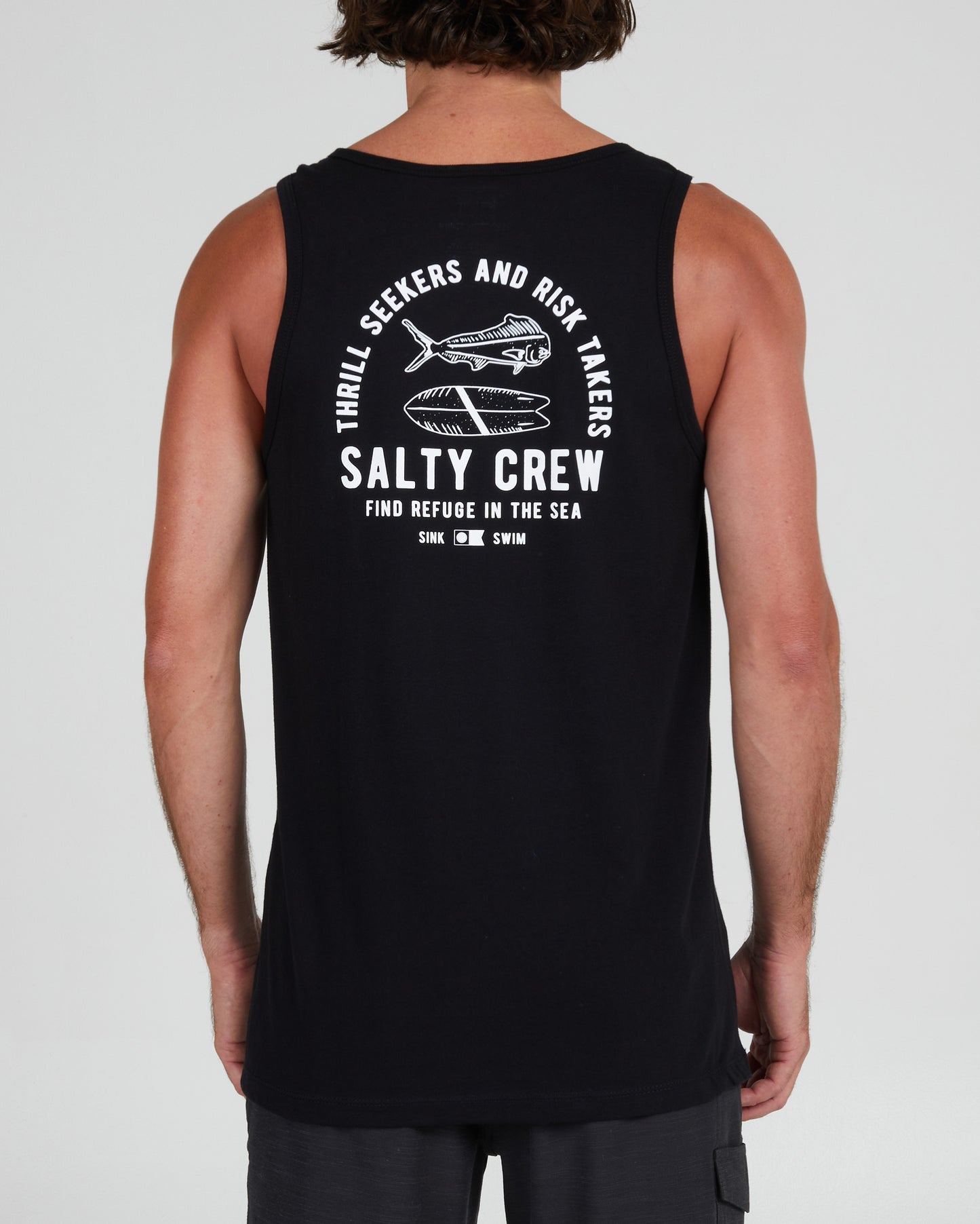 back view of Lateral Line Black Tank