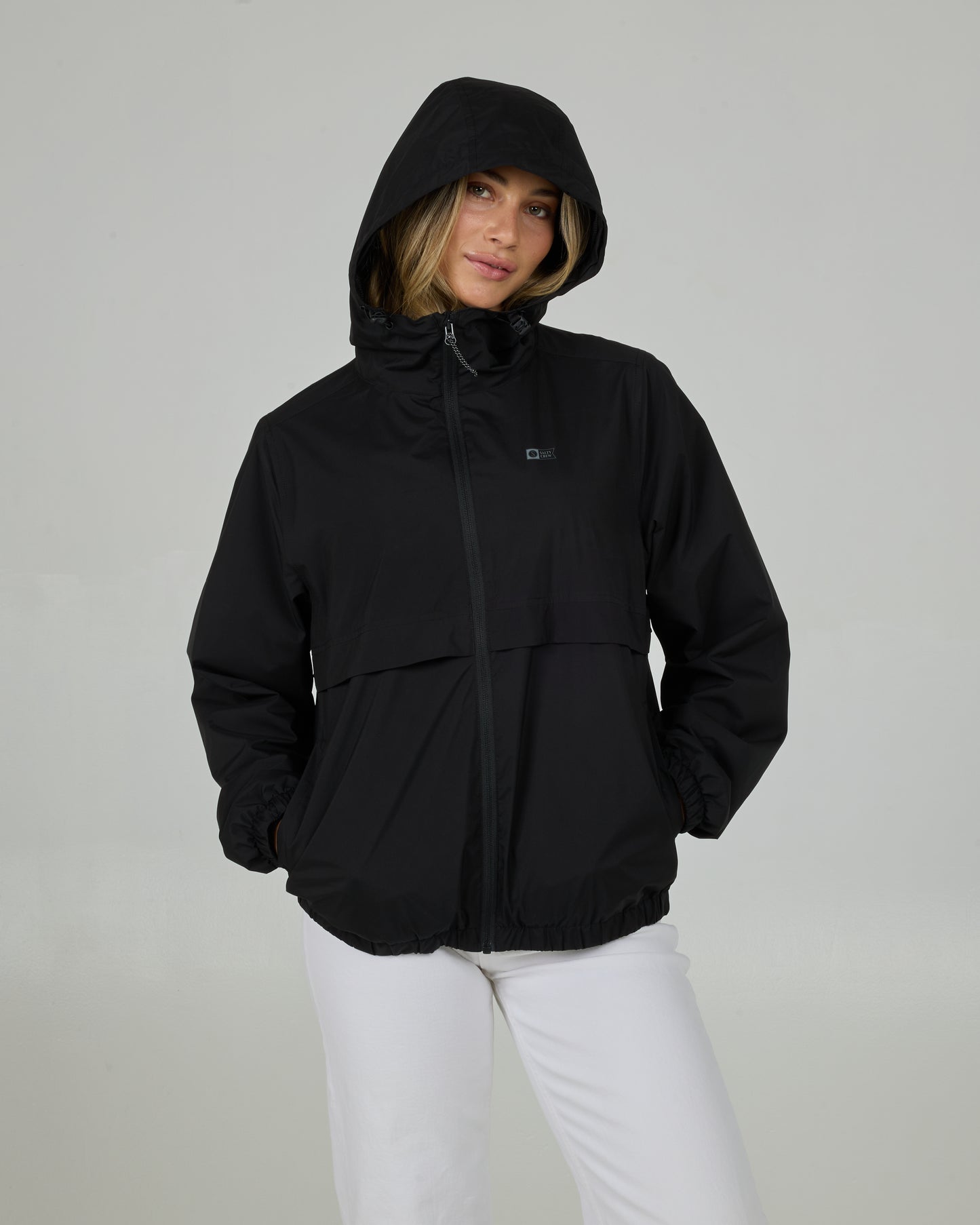 Alternate front view of the Barrier Windbreaker - Black.