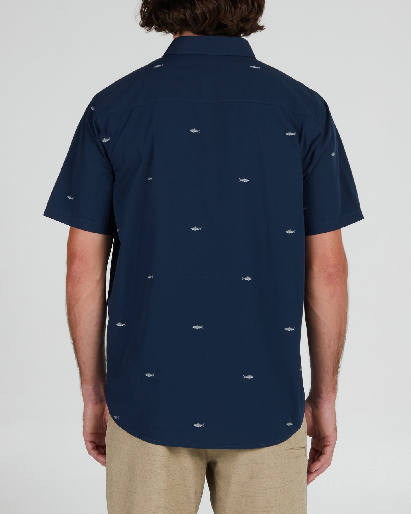 On body back of the Bruce Navy S/S Woven