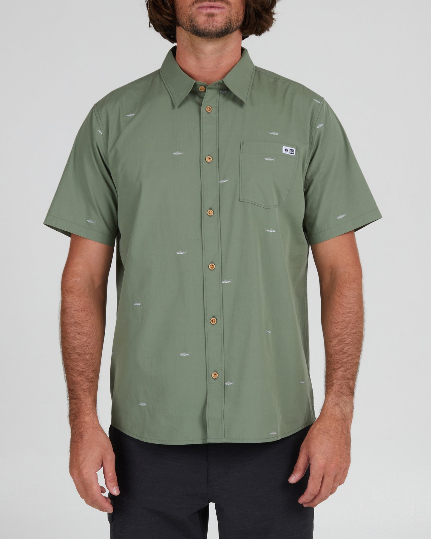 On body front of the Bruce Vintage Military S/S Woven