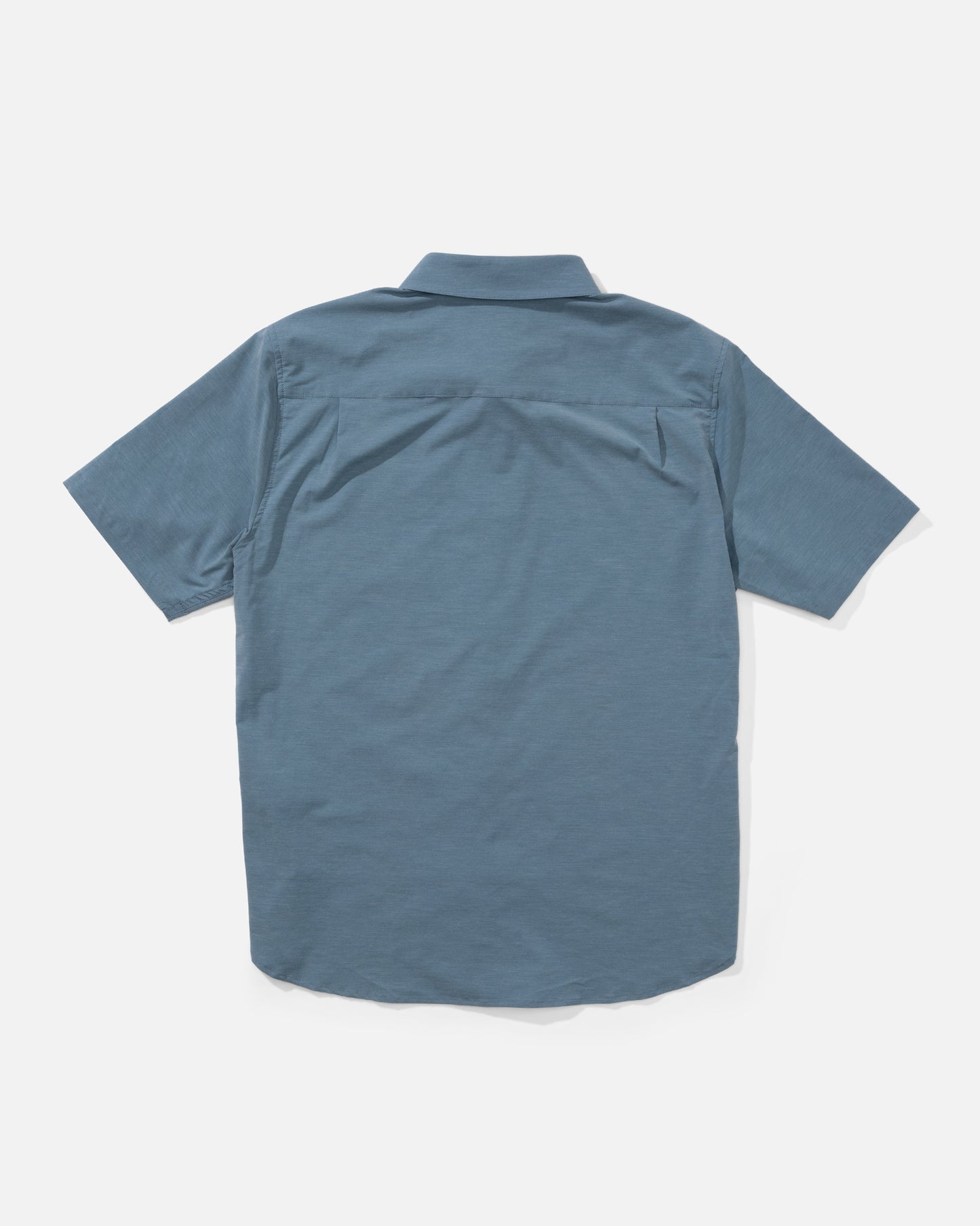 Back view of the Drifter UV Button Up - Channel Blue.
