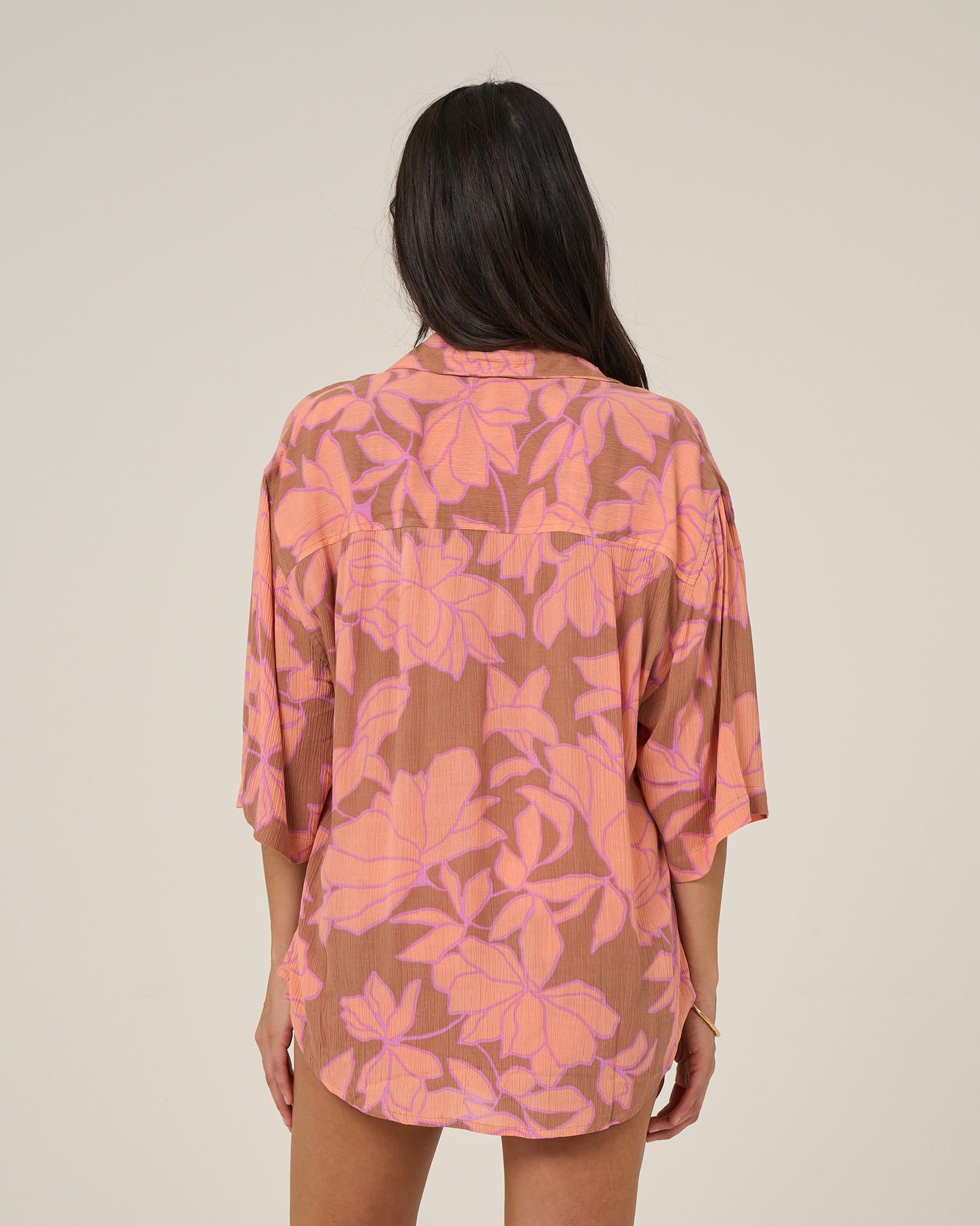 Back view of the Rose Parade Tunic - Mocha.