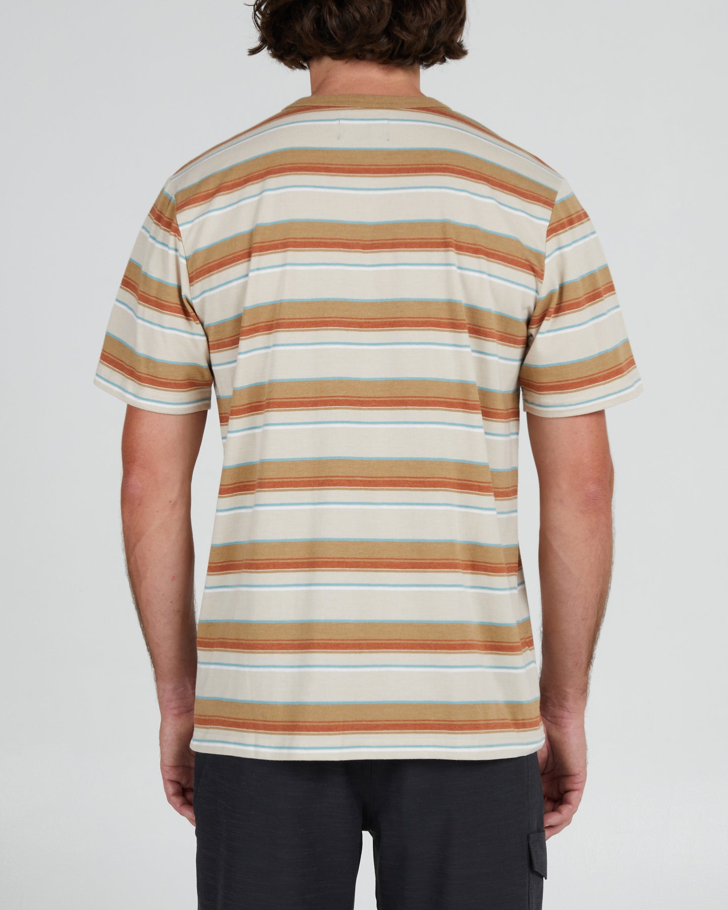 back view of Vacay Peyote Heathered S/S Knit
