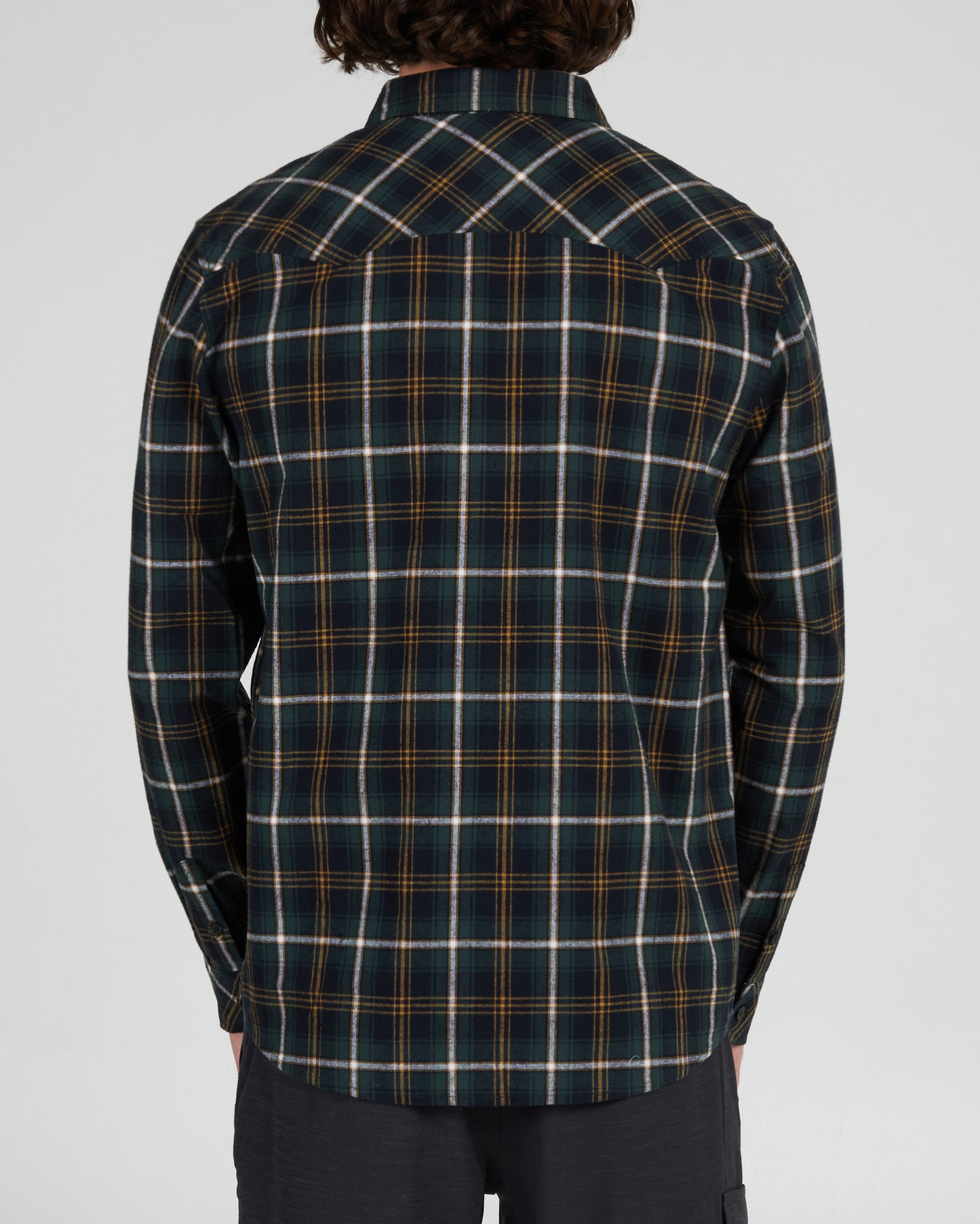 On body back of the Herdsman Black/Spruce Flannel