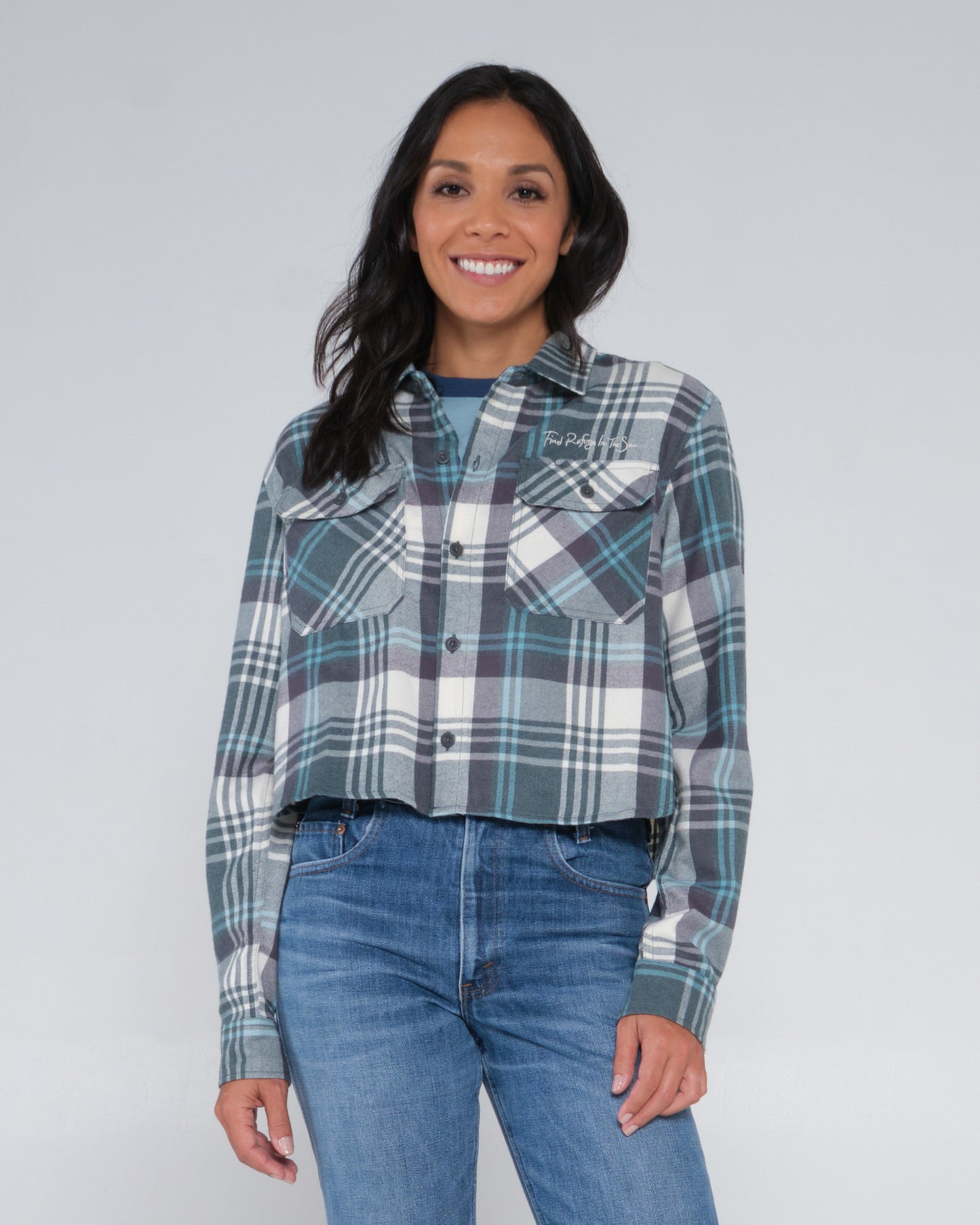 Golden Age Sage Crop Flannel