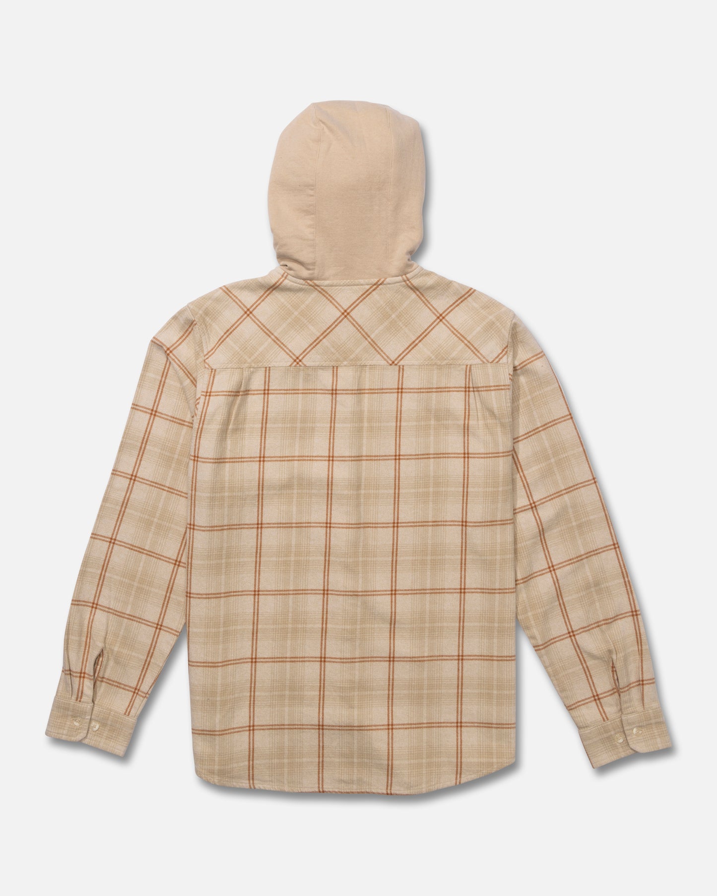 Back view of the Whitewash Hooded Flannel - Birch.