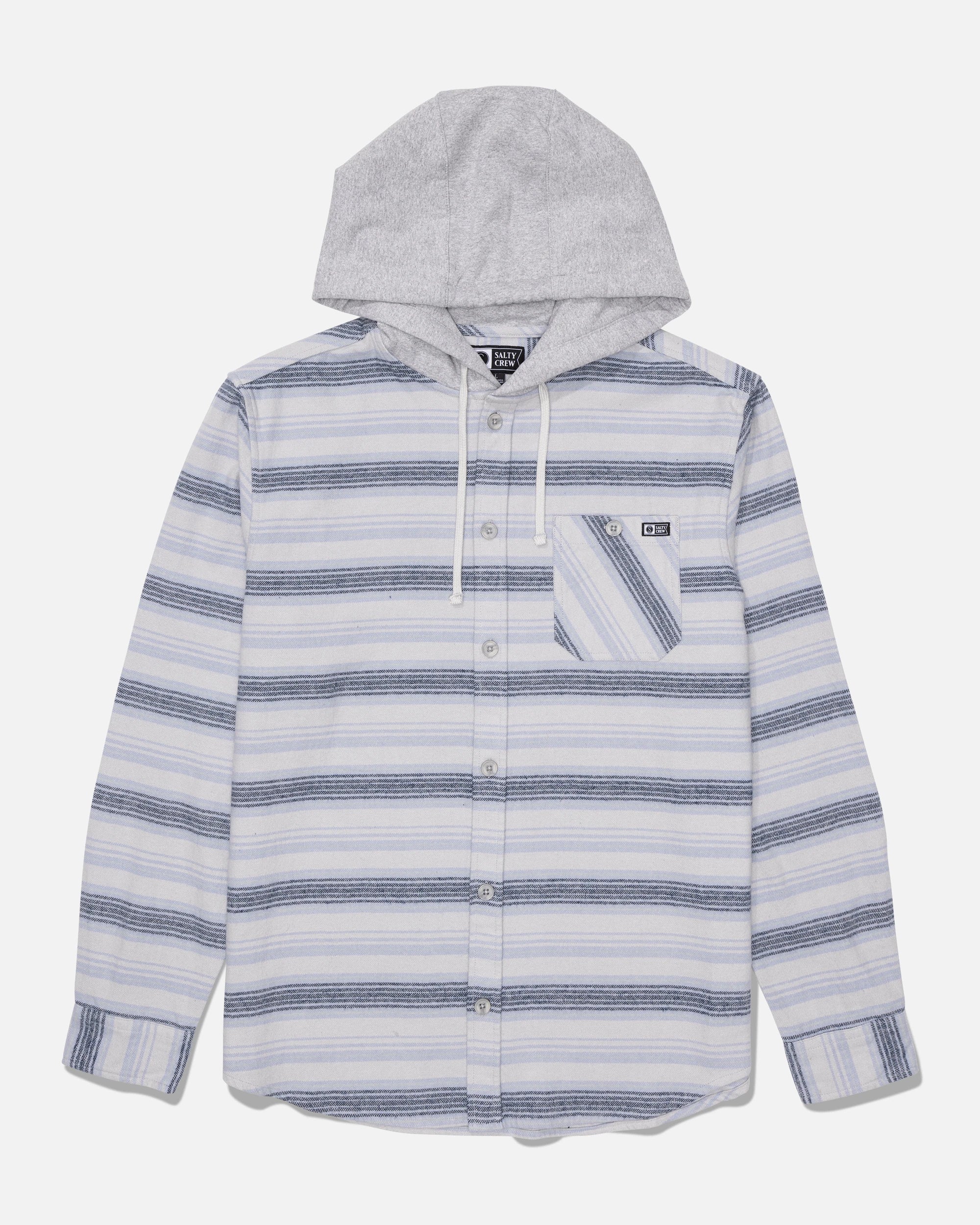 Whitewash Hooded Flannel - Harbor Grey | Salty Crew