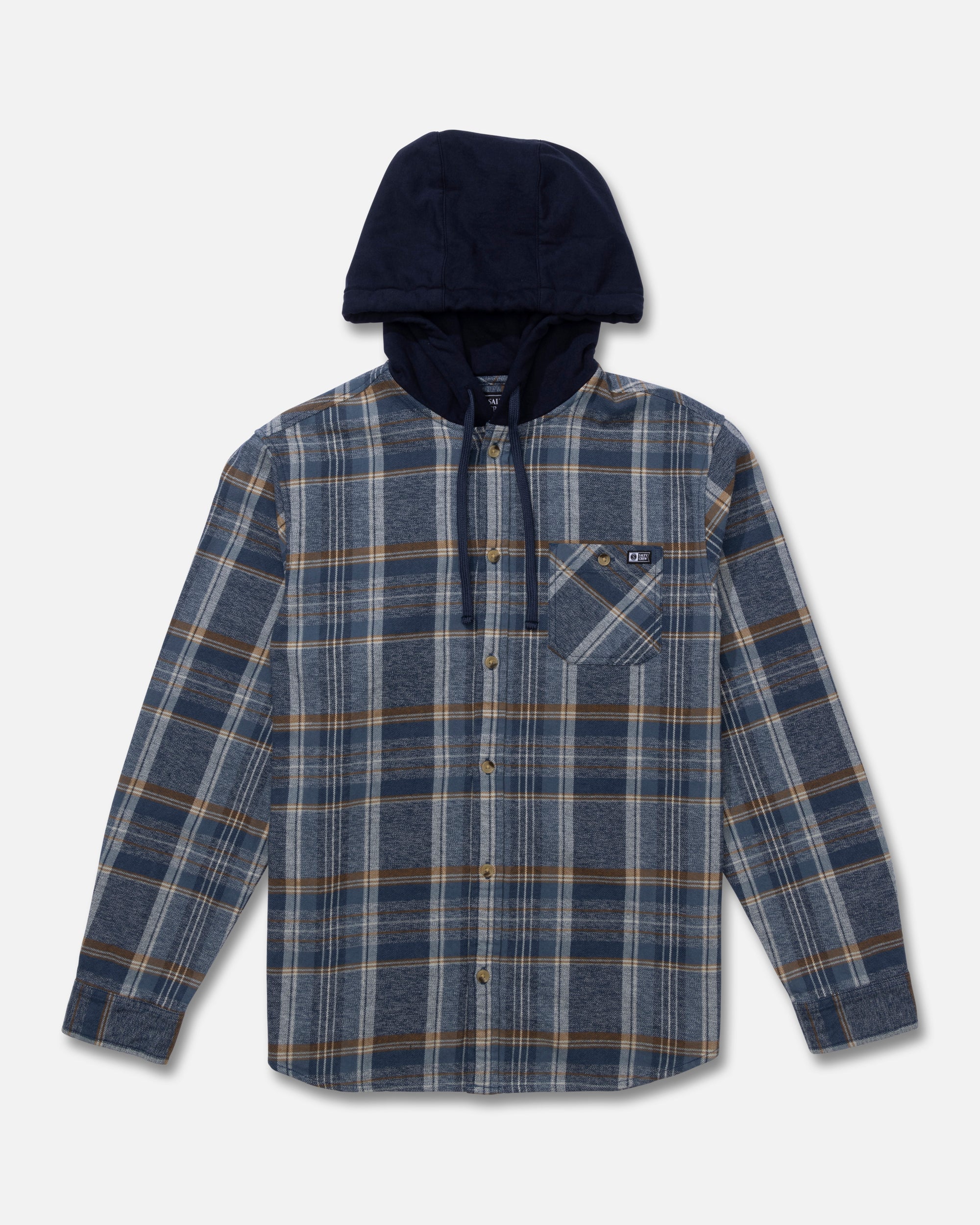 Whitewash Hooded Flannel - Midnight Navy | Salty Crew