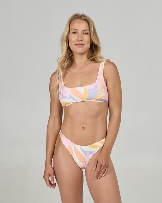 Front view of the Bloomed Bralette - Off White.