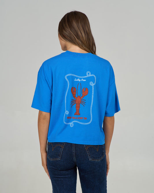 Back view of the Shellbrate Skimmer Tee - Bold Blue.