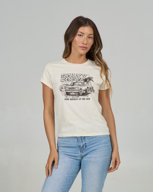 Front view of the Truck Stop Modern Tee - Off White.