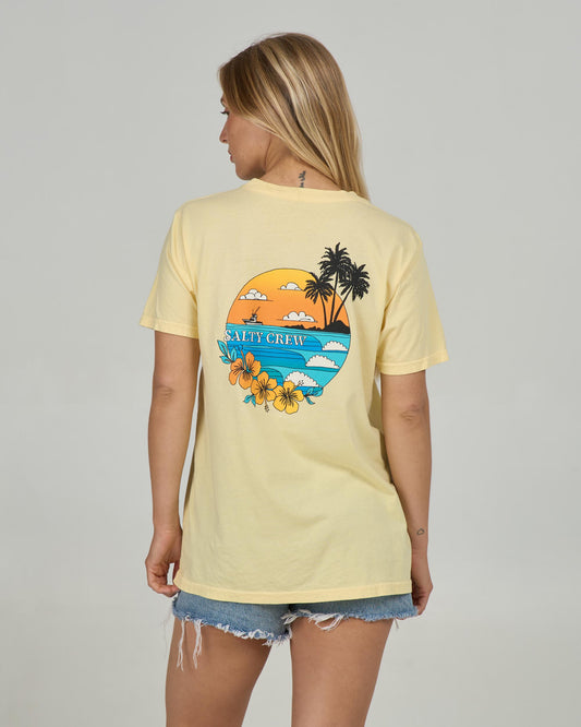 Back view of the Sunset Boyfriend Tee - Sunshine.
