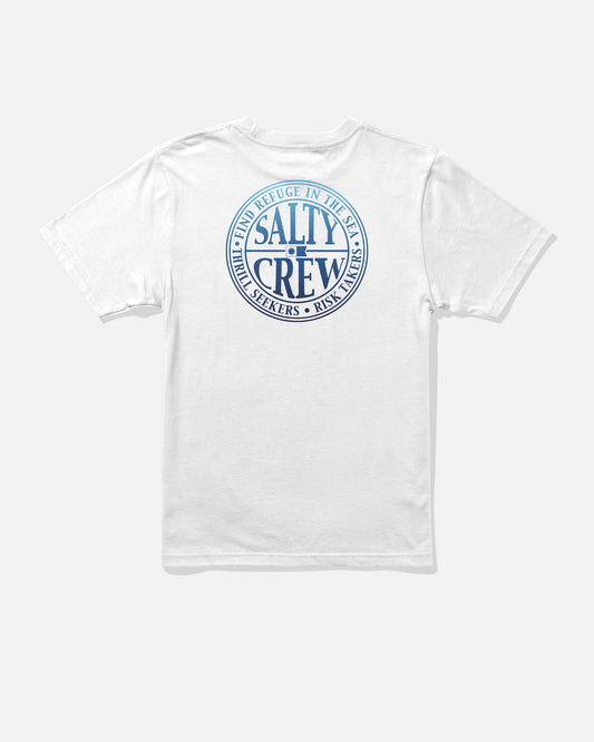 Back view of the Global Boys Tee - White.