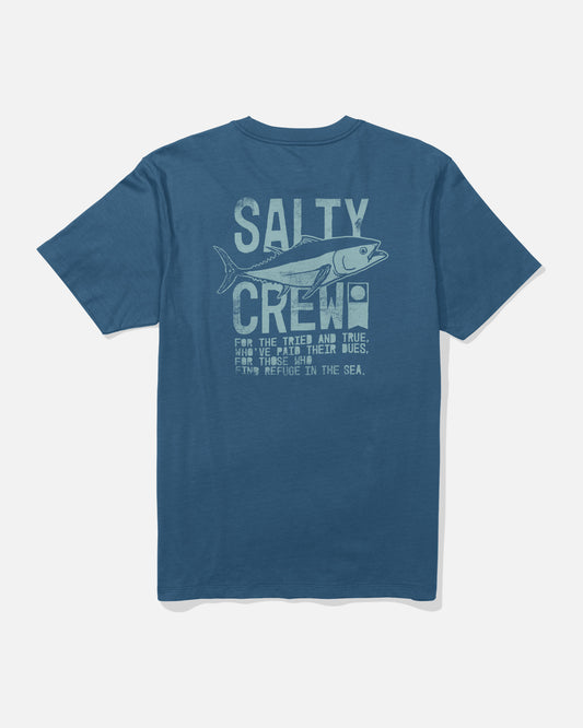 Back view of the Tried And True Tee - Cast Blue.