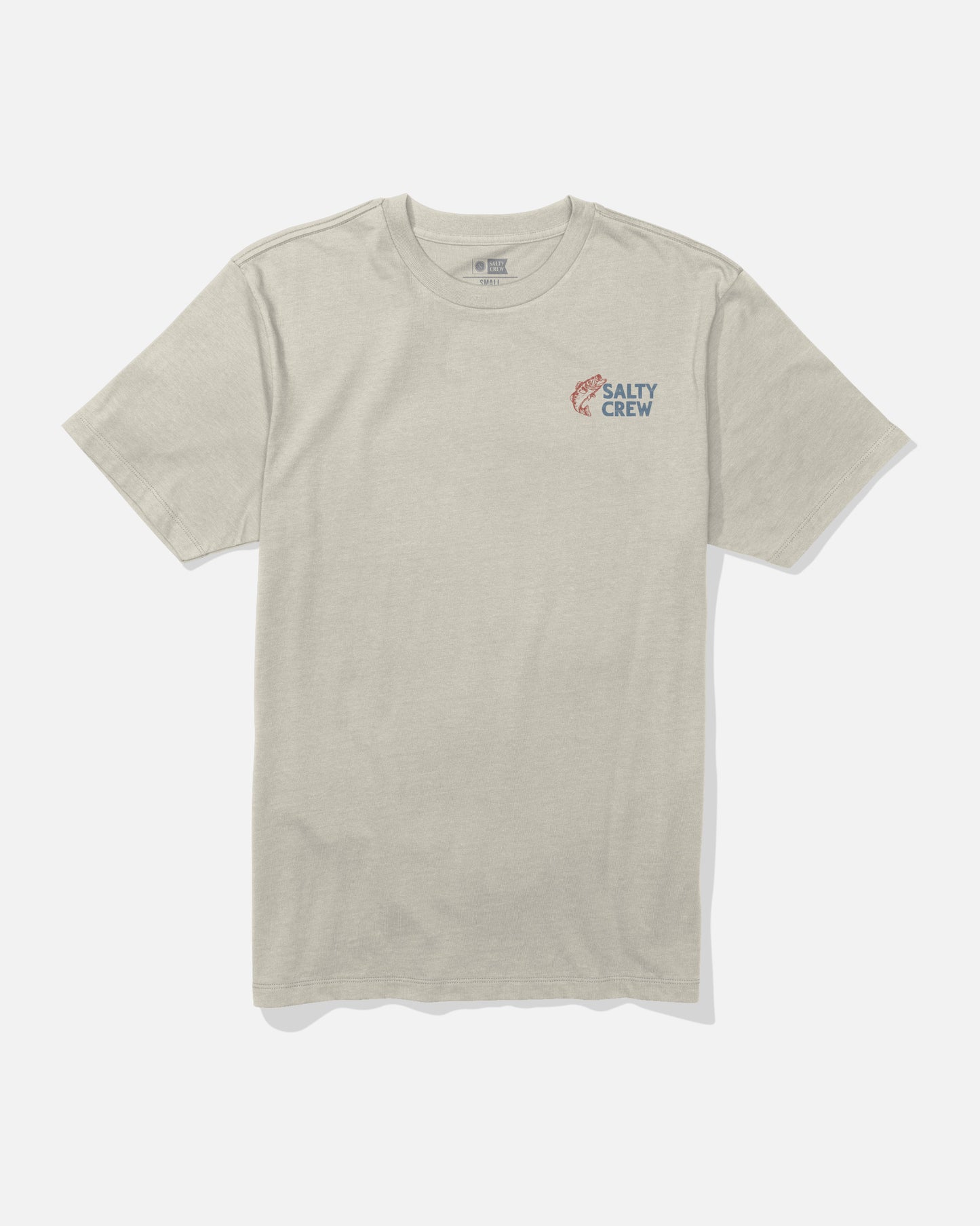 Studio image of the front view of the Bait Shop Tee - Bone.