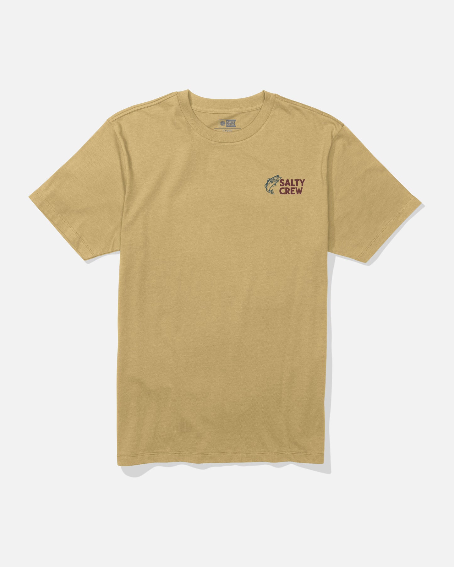Front view of the Bait Shop Tee - Mineral Yellow.