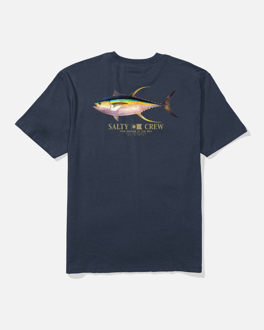 Back view of the Ahi Classic Tee - Navy.