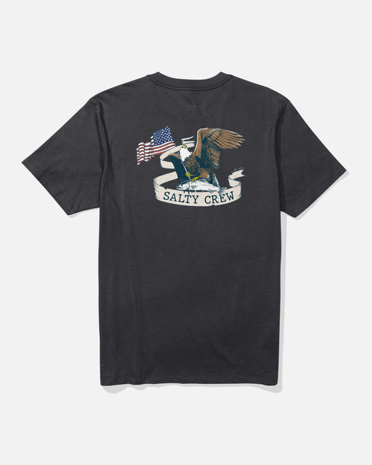 back view of America Eagle Tee - Black