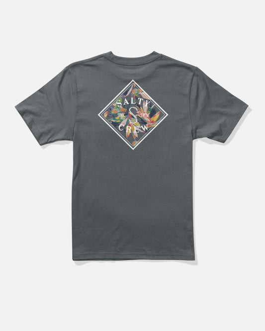 Back view of the Tippet Fill Boys Tee - Charcoal.