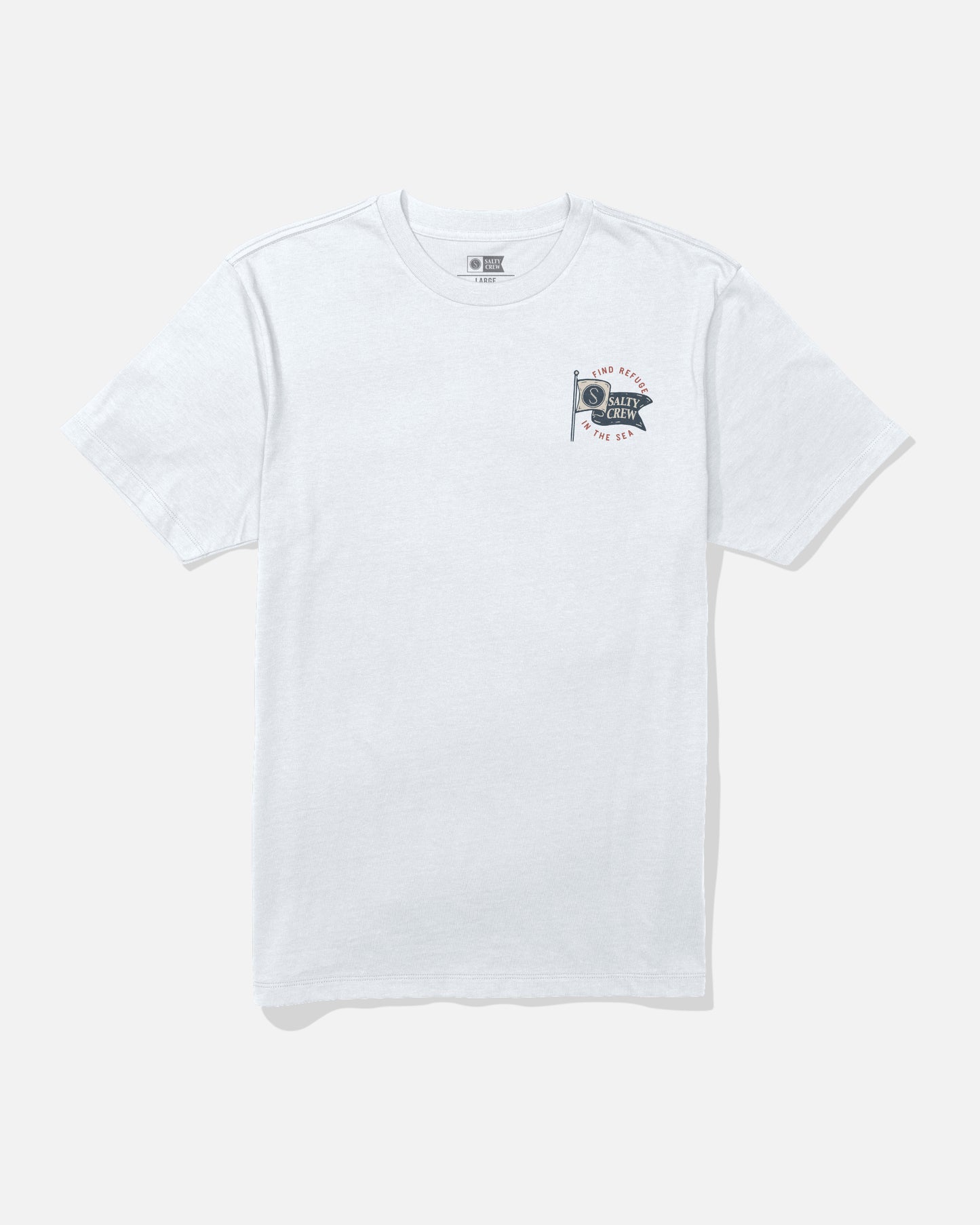 Front view of the Wavey Tee - White.