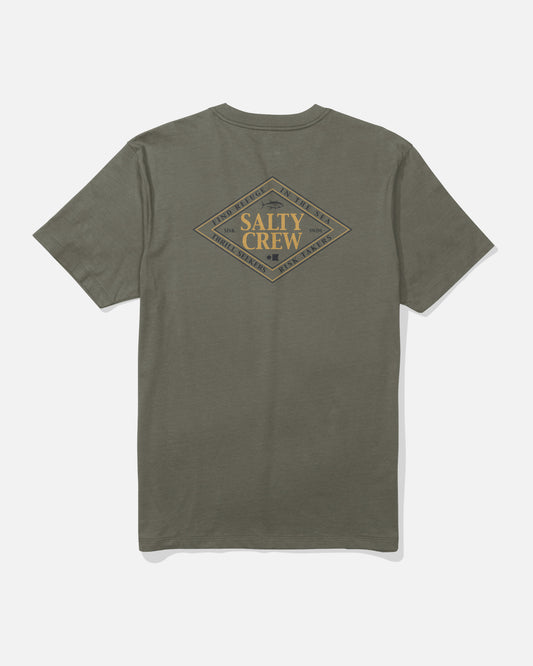 Back view of the Iconic Tee - Dusty Olive.
