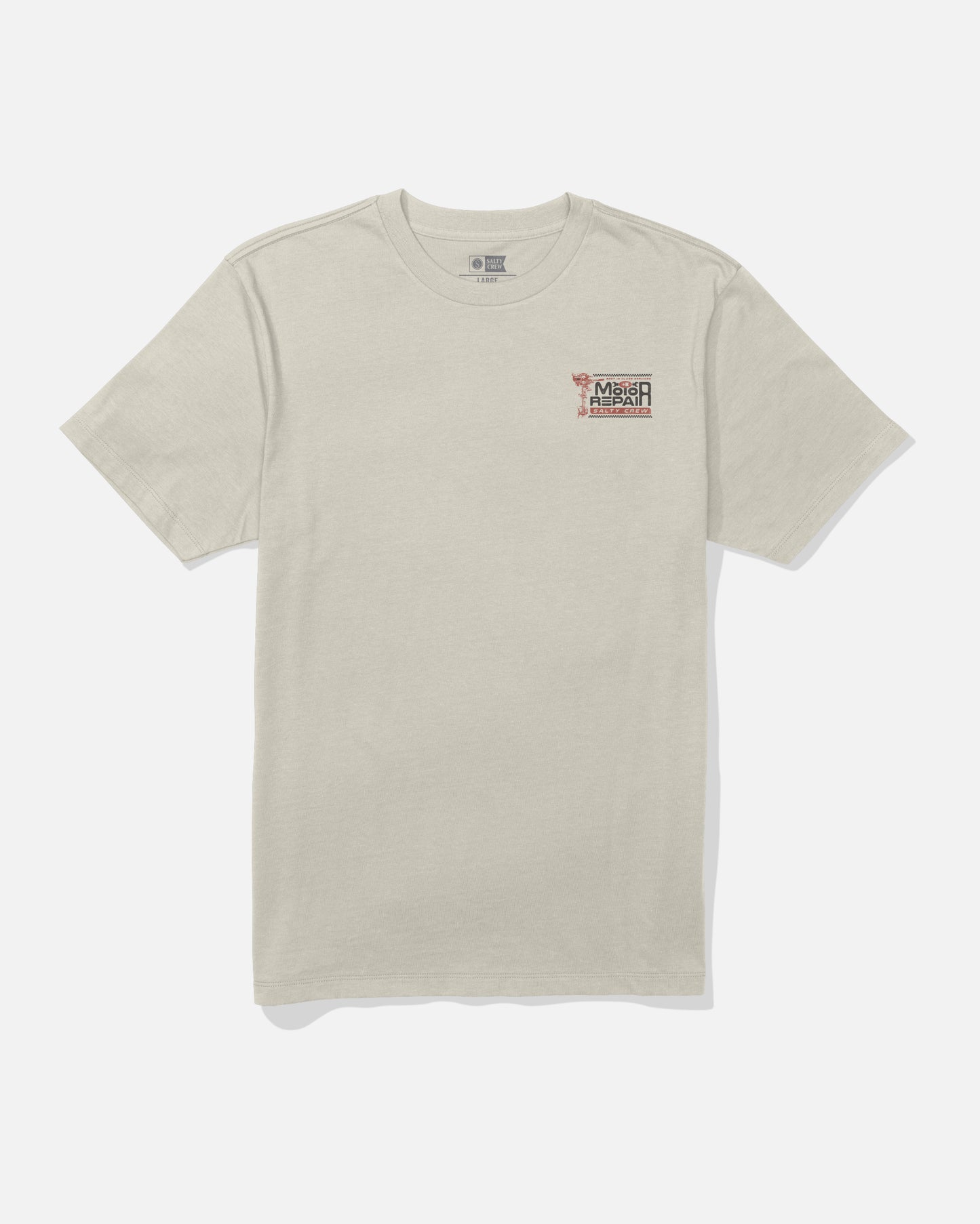 Front view of the Motor Repair Tee - Bone.