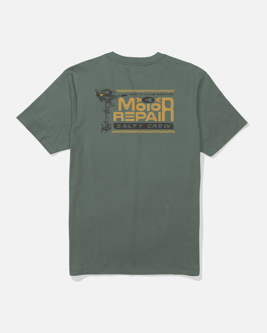 Back view of the Motor Repair Tee - Laurel Wreath.