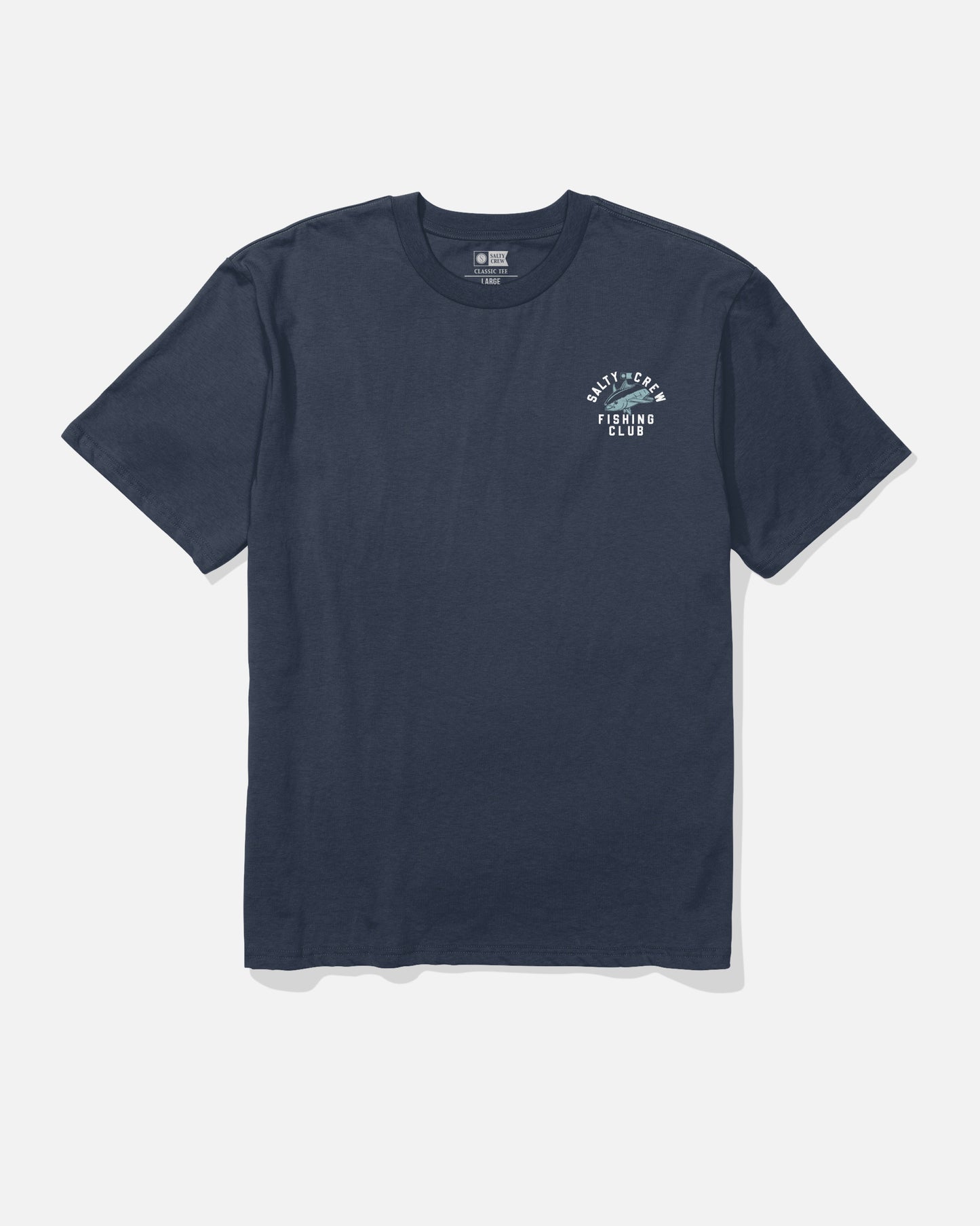 Front view of the Fish Club Classic Tee - Navy.