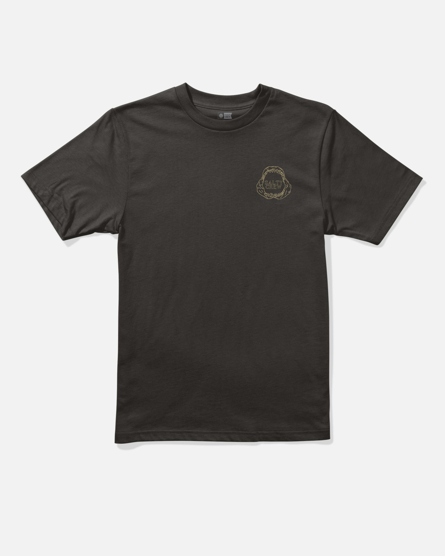 Front view of the Great White Boys Tee - Black.