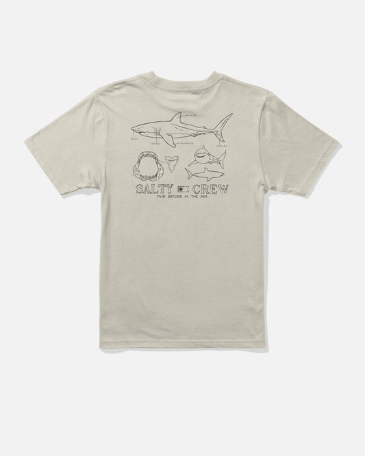 Back view of the Great White Boys Tee - Bone.