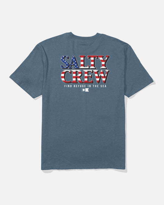 Back view of the America Optic Tee - Slate.